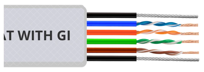 Channeltech CAT6 Flat — 4 Pair + GI Rope — CC-8261G-90