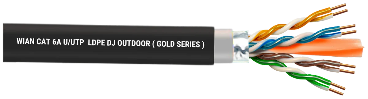 WIAN CAT6A U/UTP with Wi-Barrier Tape Outdoor — WC-2264K-GOLD-305